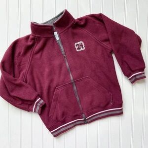 Kids Maroon Zip-Up Hoodie